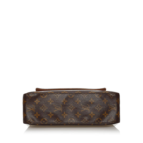 ルイ ヴィトン モノグラム ミニ ルーピング ワンショルダーバッグ M51147 ブラウン PVC レザー レディース LOUIS VUITTON 【中古】