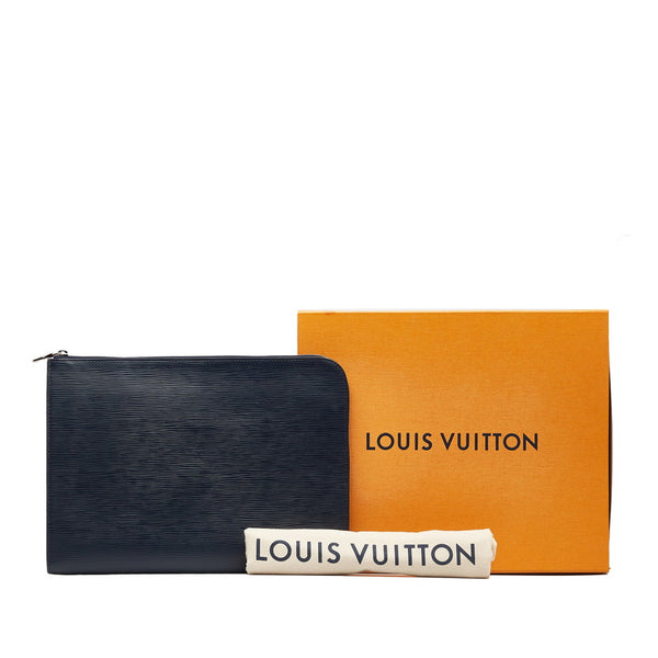 ルイ ヴィトン エピ ポシェットジュールGM クラッチバッグ セカンドバッグ M64154 ブルーマリン ネイビー  レザー メンズ LOUIS VUITTON 【中古】